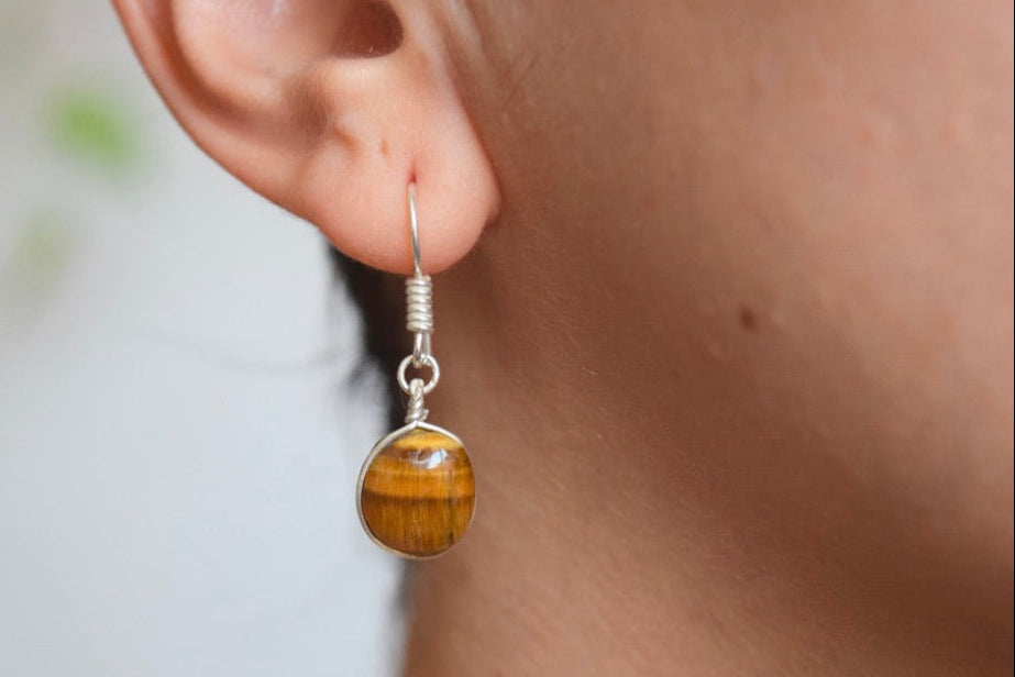 Aretes Sandra (ojo de tigre)
