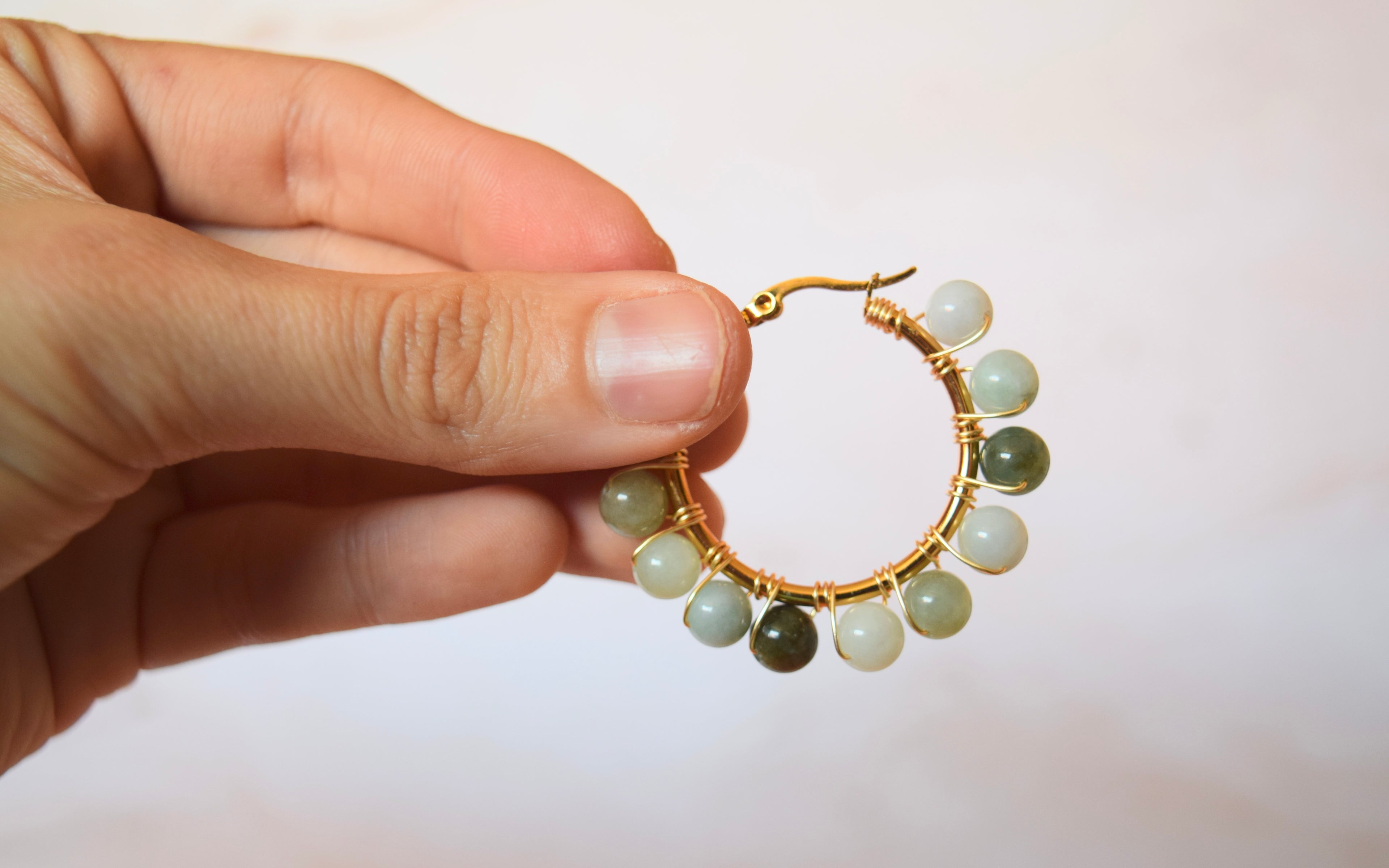 Arracadas bordadas de Jade