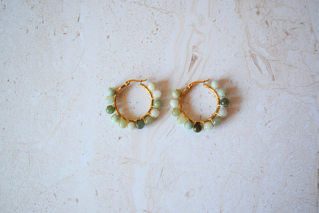 Arracadas bordadas de Jade